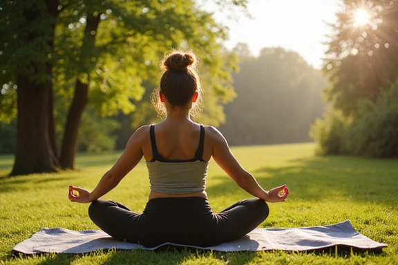 Person doing yoga outdoors