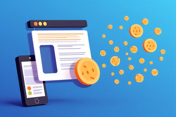 Illustration of digital cookies and data flow